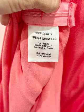 Veronica Beard Natasha Satin Draped Ruched Midi Dress Coral Pink Women's Size 0