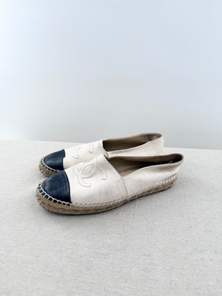 Chanel lambskin leather espadrille shoes, 38
