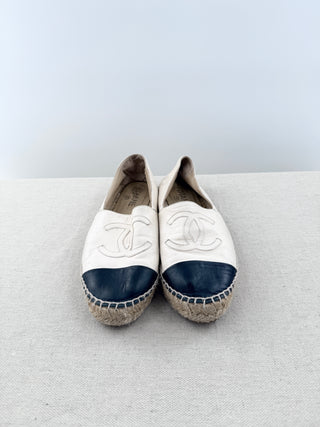 Chanel lambskin leather espadrille shoes, 38