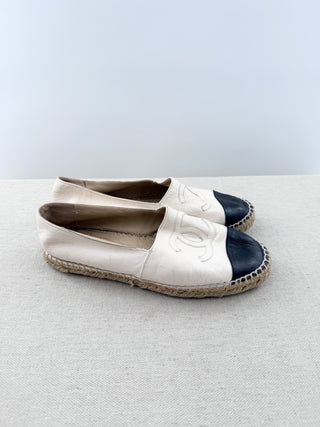 Chanel lambskin leather espadrille shoes, 38