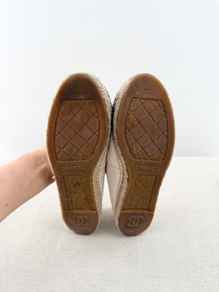 Chanel lambskin leather espadrille shoes, 38
