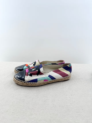 Chanel multicolor printed canvas espadrilles, 38