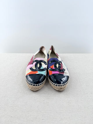 Chanel multicolor printed canvas espadrilles, 38