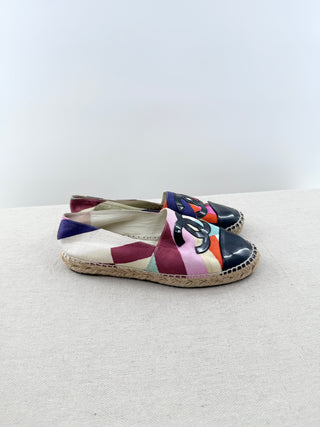 Chanel multicolor printed canvas espadrilles, 38