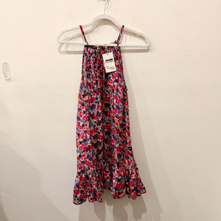 Maia Bergman Sienna Silk Floral Tiered Swing Mini Dress Pink/Blue Women's Size S