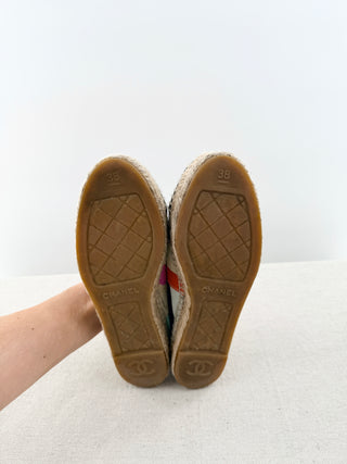 Chanel multicolor printed canvas espadrilles, 38