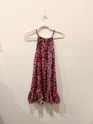 Maia Bergman Sienna Silk Floral Tiered Swing Mini Dress Pink/Blue Women's Size S