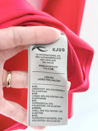 kjus performance half-zip midlayer top featuring stretch fabric with mock neck, XS