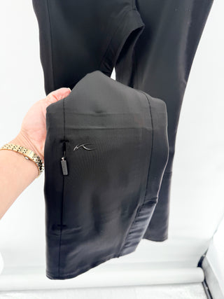 kjus ski pants featuring sleek, tailored silhouette with mid-rise waist, snap-button closure, designed in technical stretch fabric, XS
