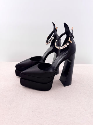 Versace medusa aevitas satin platform shoes, 38.5