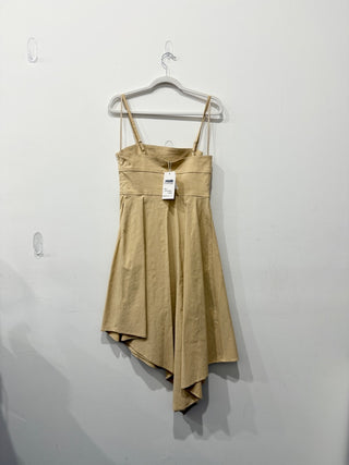 NWT A.L.C. Verona Sleeveless Asymmetric Fit & Flare Dress Dune/Beige Women's 6