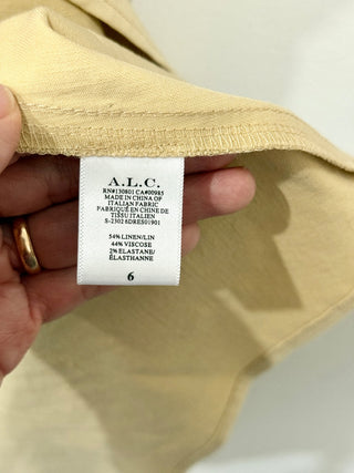 NWT A.L.C. Verona Sleeveless Asymmetric Fit & Flare Dress Dune/Beige Women's 6