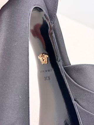Versace medusa aevitas satin platform shoes, 38.5