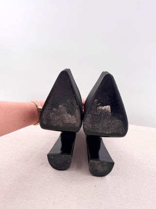Versace medusa aevitas satin platform shoes, 38.5