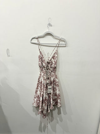NWT Cousin The Label Floral Linen Sleeveless Fit & Flare Dress White/Purple S