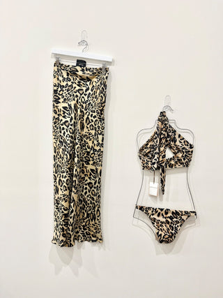 Nanushka 3 piece set bikini set and maxi skirt leopard print NWT, XS
