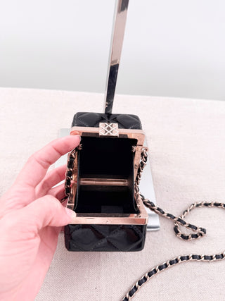 Chanel leather cube mini bag with long strap