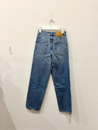 NWT Aligne 100% Cotton High Rise Denim Straight Leg Jeans Blue Women's Size 25