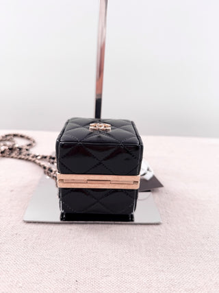Chanel leather cube mini bag with long strap