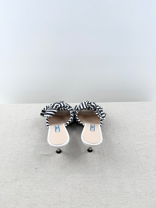 Prada low heel bow slides with interchangeable bows, 36.5