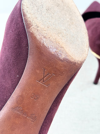Louis Vuitton suede pointy toe pumps, 35