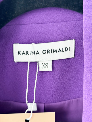 Karina Grimaldi Long Sleeve Notch Lapel Blazer Mini Dress Purple Women's Size XS