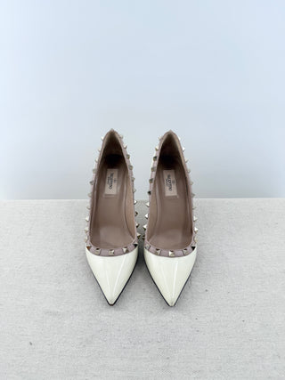Valentino patent leather pointy toe rock stud pumps, 37