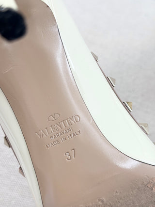 Valentino patent leather pointy toe rock stud pumps, 37