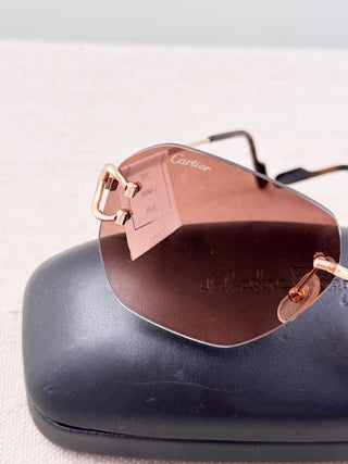 Cartier CT0394S Classic C Motif Rimless Sunglasses
