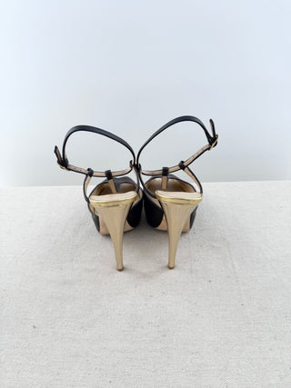 Giuseppe Zanotti leather and metallic platform sandals, 37.5