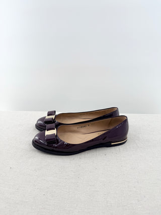 Ferragamo patent leather flats, 7.5