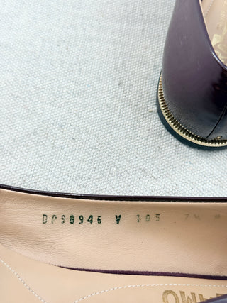 Ferragamo patent leather flats, 7.5