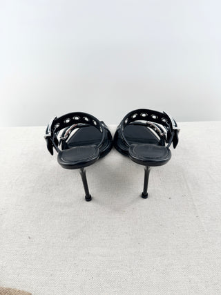 Alexander McQueen leather buckle slide sandals, 41