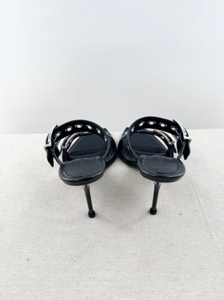 Alexander McQueen leather buckle slide sandals, 41