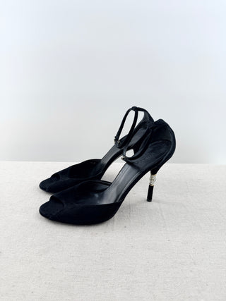 Gucci Crystal embellished cone heel sandals, 9.5 B