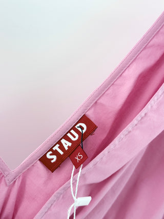 Staud cotton long sleeve ruched top, XS