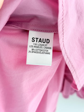 Staud cotton long sleeve ruched top, XS