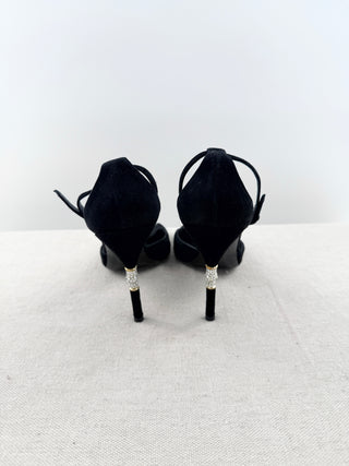 Gucci Crystal embellished cone heel sandals, 9.5 B