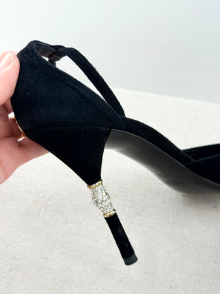 Gucci Crystal embellished cone heel sandals, 9.5 B