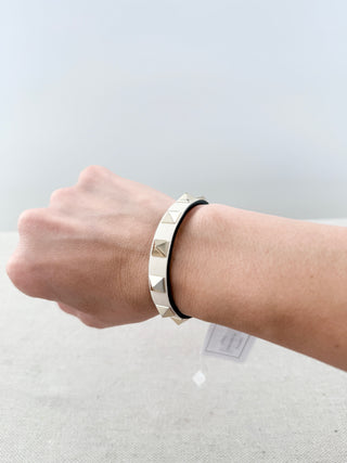 Valentino leather rockstud bracelet