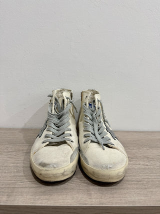 Golden Goose Francy Canvas High-Top Skateboard Sneakers Cream/White Womens EU 39