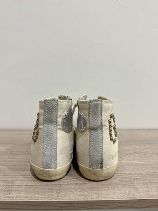 Golden Goose Francy Canvas High-Top Skateboard Sneakers Cream/White Womens EU 39