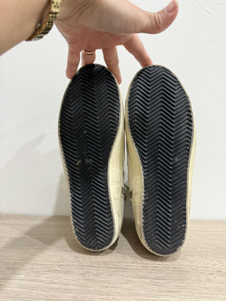 Golden Goose Francy Canvas High-Top Skateboard Sneakers Cream/White Womens EU 39