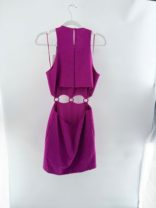 NWT Ba&Sh Tibbi Sleeveless Cutout Mini Shift Dress Fuchsia Women's Size 1 / S