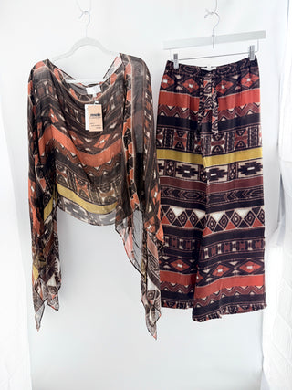 Alexis semi sheer set top and pants, XS