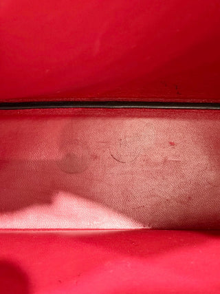 Prada Small Double Saffiano Calfskin Leather Shoulder Bag Black Fiery Red