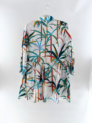 Emporio Sirenuse Tropical palm print shirt dress, 40