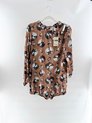 Adriana Degreas Brown horse print romper, M