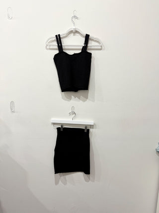 IRO Paris Textured Set; Nicea Tank Top & Nicla Mini Skirt Black Women's Size XS