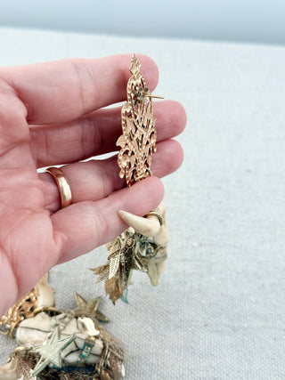 n.a. statement earrings skull longhorn